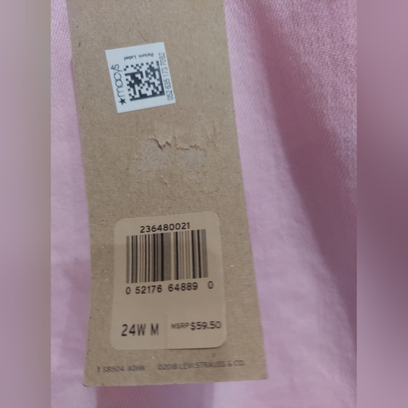Levi's Women's Straight Leg Jeans in Soft Pink Size 24W - Picture 4 of 8